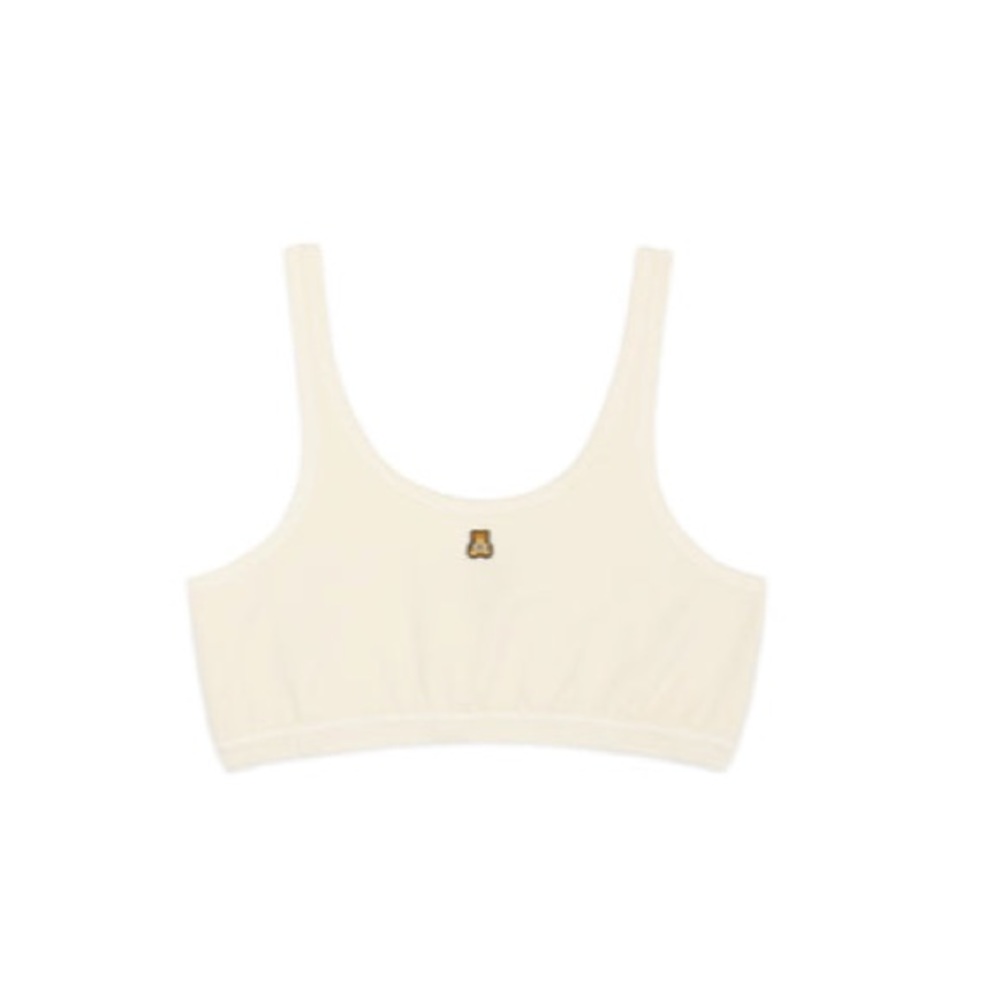 Teddy Fresh Cream Bralette with Bear Patch
